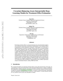 Covariate-Balancing-Aware Interpretable Deep Learning models for
  Treatment Effect Estimation