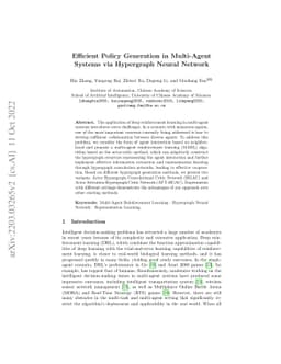 Efficient Policy Generation in Multi-Agent Systems via Hypergraph Neural
  Network