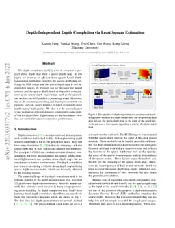 Depth-Independent Depth Completion via Least Square Estimation