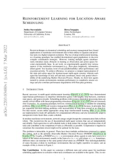 Reinforcement Learning for Location-Aware Scheduling
