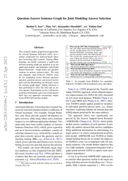 Question-Answer Sentence Graph for Joint Modeling Answer Selection