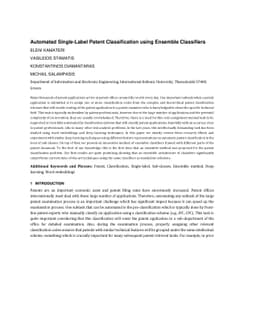 Automated Single-Label Patent Classification using Ensemble Classifiers