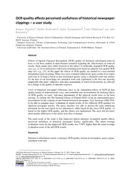 OCR quality affects perceived usefulness of historical newspaper
  clippings -- a user study