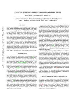 Creating Speech-to-Speech Corpus from Dubbed Series