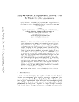 Deep-ASPECTS: A Segmentation-Assisted Model for Stroke Severity
  Measurement