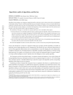 Algorithmic audits of algorithms, and the law