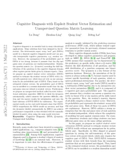 Cognitive Diagnosis with Explicit Student Vector Estimation and
  Unsupervised Question Matrix Learning