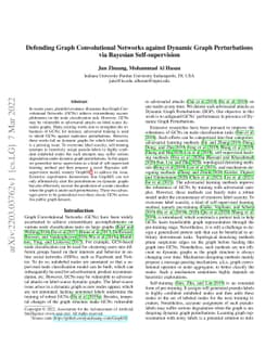 Defending Graph Convolutional Networks against Dynamic Graph
  Perturbations via Bayesian Self-supervision
