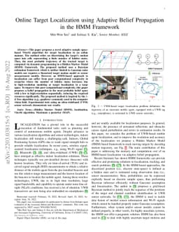 Online Target Localization using Adaptive Belief Propagation in the HMM
  Framework
