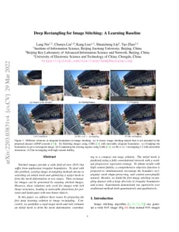 Deep Rectangling for Image Stitching: A Learning Baseline