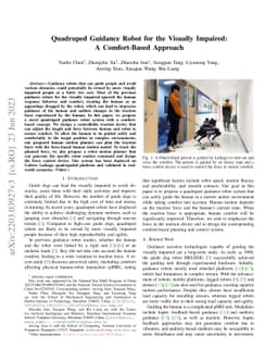 Quadruped Guidance Robot for the Visually Impaired: A Comfort-Based
  Approach