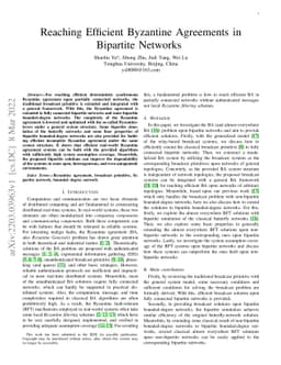 Reaching Efficient Byzantine Agreements in Bipartite Networks