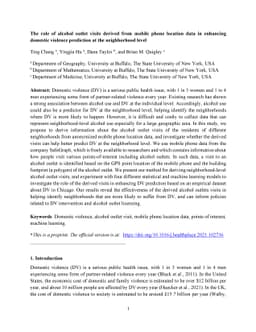 The role of alcohol outlet visits derived from mobile phone location
  data in enhancing domestic violence prediction at the neighborhood level