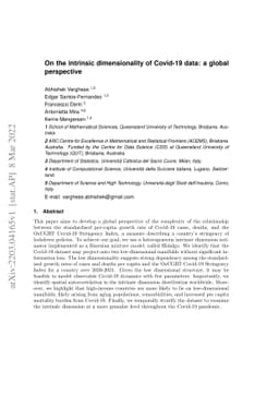 On the intrinsic dimensionality of Covid-19 data: a global perspective