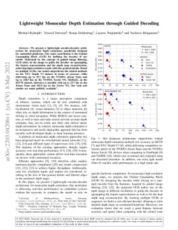 Lightweight Monocular Depth Estimation through Guided Decoding