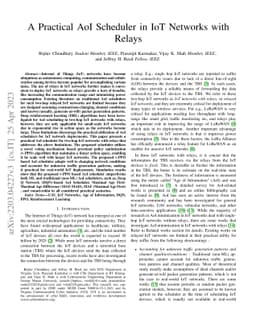 A Practical AoI Scheduler in IoT Networks with Relays