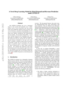 A Novel Deep Learning Model for Hotel Demand and Revenue Prediction amid
  COVID-19