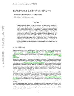 Reproducible Subjective Evaluation