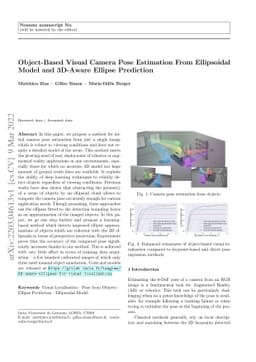 Object-Based Visual Camera Pose Estimation From Ellipsoidal Model and
  3D-Aware Ellipse Prediction