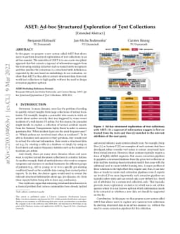ASET: Ad-hoc Structured Exploration of Text Collections [Extended
  Abstract]