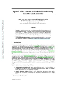 SparseChem: Fast and accurate machine learning model for small molecules