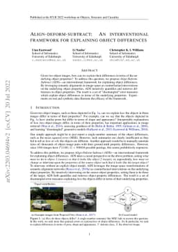 Align-Deform-Subtract: An Interventional Framework for Explaining Object
  Differences