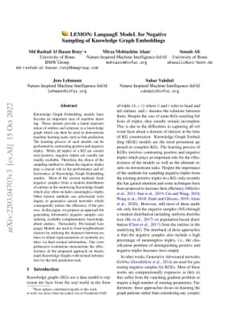 LEMON: LanguagE ModeL for Negative Sampling of Knowledge Graph
  Embeddings