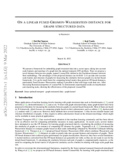 On a linear fused Gromov-Wasserstein distance for graph structured data