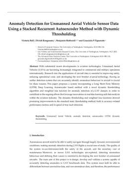 Anomaly Detection for Unmanned Aerial Vehicle Sensor Data Using a
  Stacked Recurrent Autoencoder Method with Dynamic Thresholding