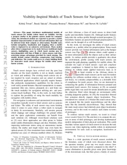Visibility-Inspired Models of Touch Sensors for Navigation