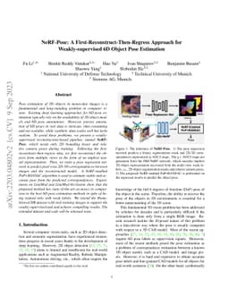 NeRF-Pose: A First-Reconstruct-Then-Regress Approach for
  Weakly-supervised 6D Object Pose Estimation