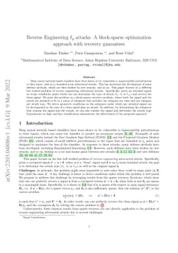 Reverse Engineering $\ell_p$ attacks: A block-sparse optimization
  approach with recovery guarantees