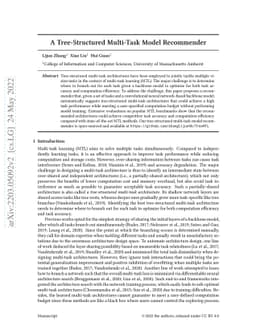 A Tree-Structured Multi-Task Model Recommender