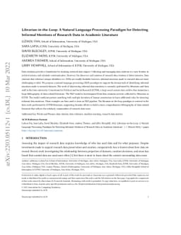 Librarian-in-the-Loop: A Natural Language Processing Paradigm for
  Detecting Informal Mentions of Research Data in Academic Literature