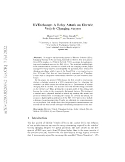 EVExchange: A Relay Attack on Electric Vehicle Charging System