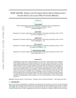 TIDF-DLPM: Term and Inverse Document Frequency based Data Leakage
  Prevention Model
