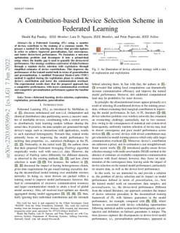 A Contribution-based Device Selection Scheme in Federated Learning