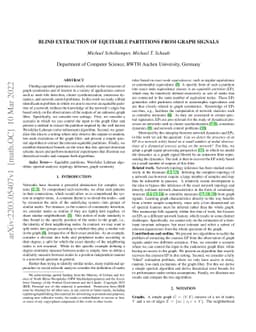 Blind Extraction of Equitable Partitions from Graph Signals
