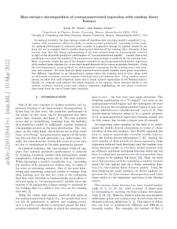 Bias-variance decomposition of overparameterized regression with random
  linear features