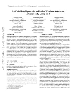 Artificial Intelligence in Vehicular Wireless Networks: A Case Study
  Using ns-3