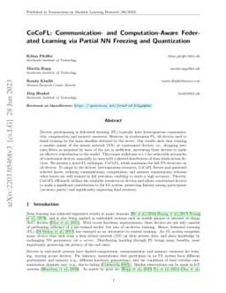 CoCoFL: Communication- and Computation-Aware Federated Learning via
  Partial NN Freezing and Quantization
