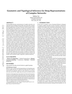 Geometric and Topological Inference for Deep Representations of Complex
  Networks