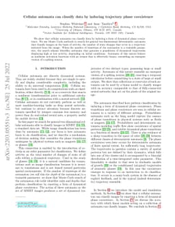 Cellular automata can classify data by inducing trajectory phase
  coexistence