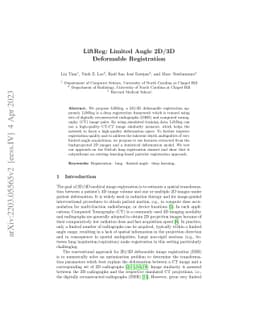 LiftReg: Limited Angle 2D/3D Deformable Registration