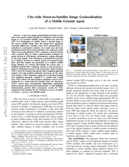 City-wide Street-to-Satellite Image Geolocalization of a Mobile Ground
  Agent