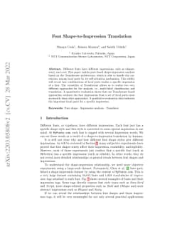 Font Shape-to-Impression Translation
