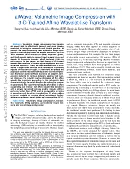 aiWave: Volumetric Image Compression with 3-D Trained Affine
  Wavelet-like Transform