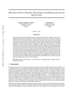 Multiple Inputs Neural Networks for Medicare fraud Detection