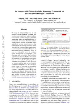 An Interpretable Neuro-Symbolic Reasoning Framework for Task-Oriented
  Dialogue Generation