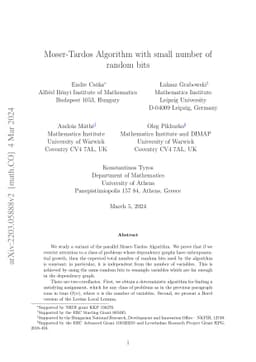 Moser-Tardos Algorithm with small number of random bits